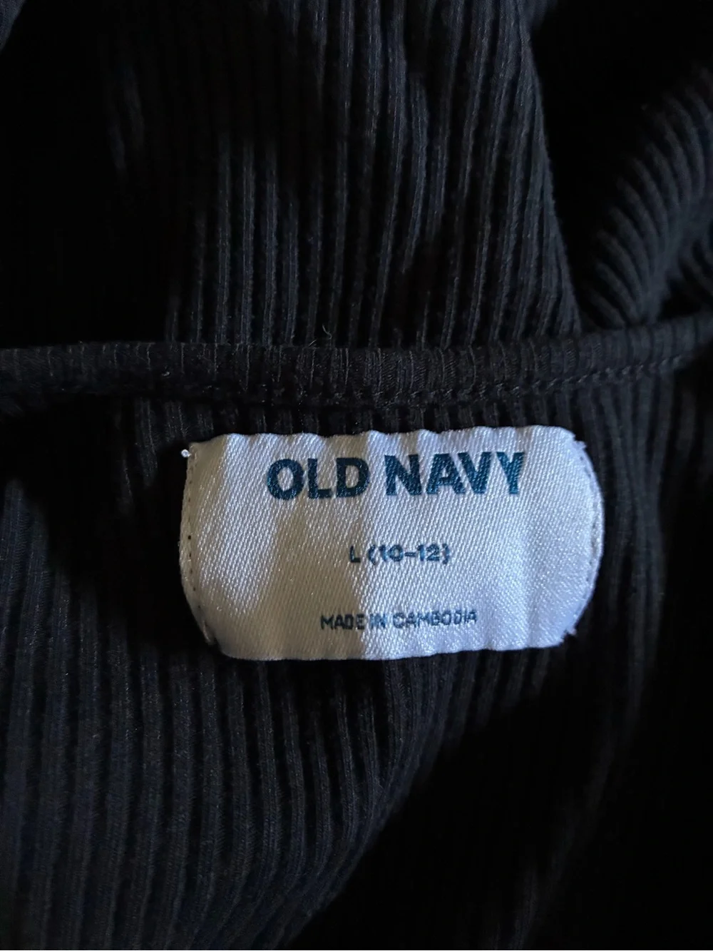 Old Navy Black Ribbed Long Sleeve Dress Top